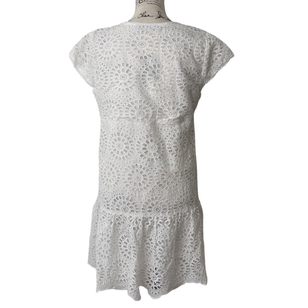Bindu Size M Nelly Dress White Embroidered Eyelet Lace Crochet Coquette Boho - Picture 5 of 9